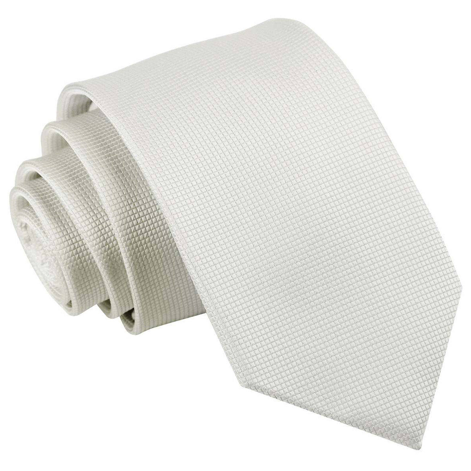 Solid Check Slim Tie - Silver - Well Dapper