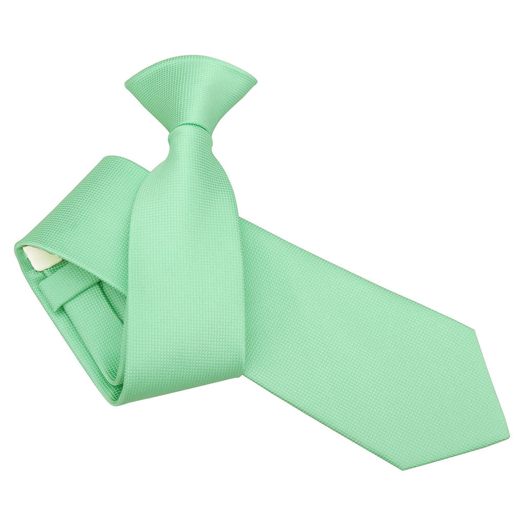 Mint Green Solid Check Clip On Slim Tie