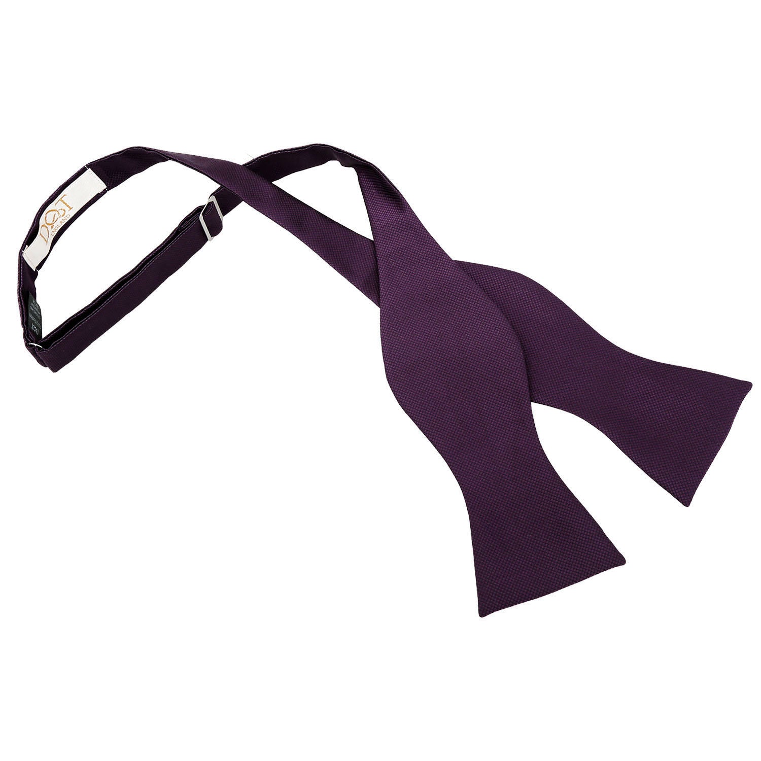 Solid Check Self-Tie Bow Tie - Burgundy - Well Dapper