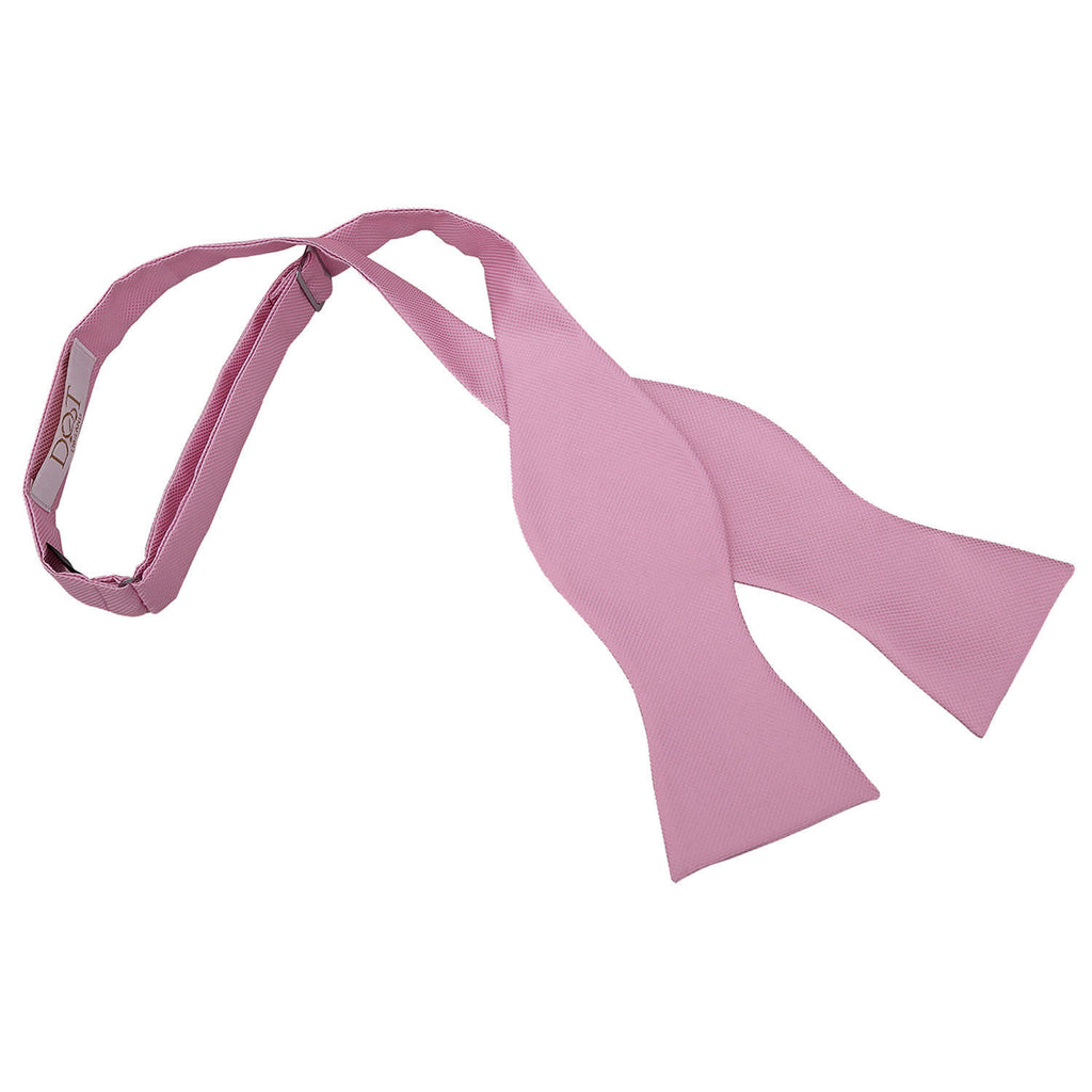 Light Pink Solid Check Self Tie Bow Tie