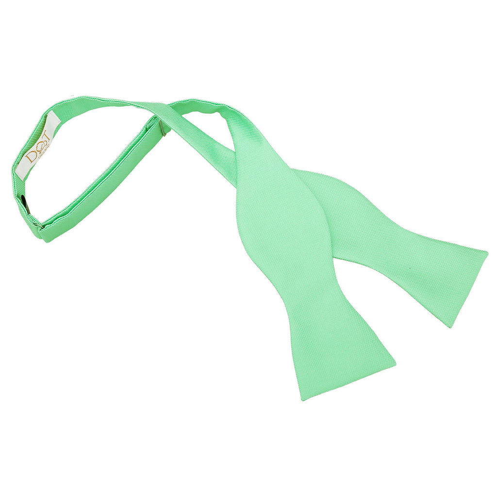 Mint Green Solid Check Self Tie Bow Tie