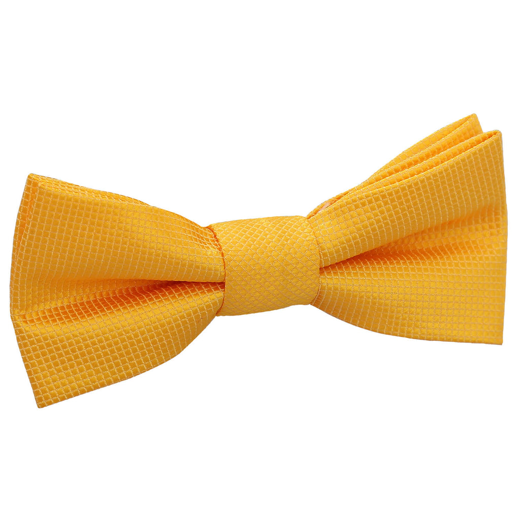 Boys Sunflower Gold Solid Check Pre Tied Bow Tie