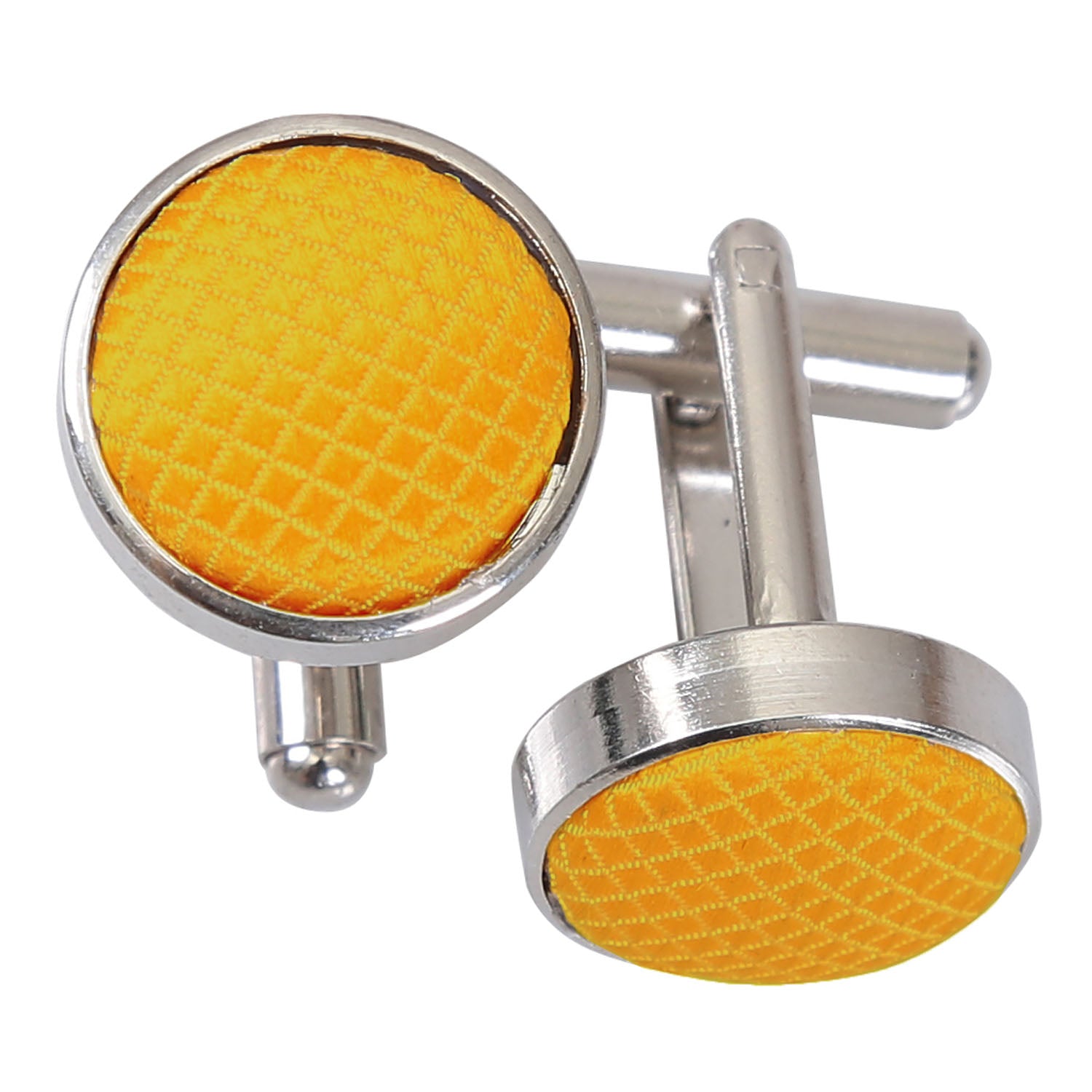 Solid Check Cufflinks - Coral - Well Dapper
