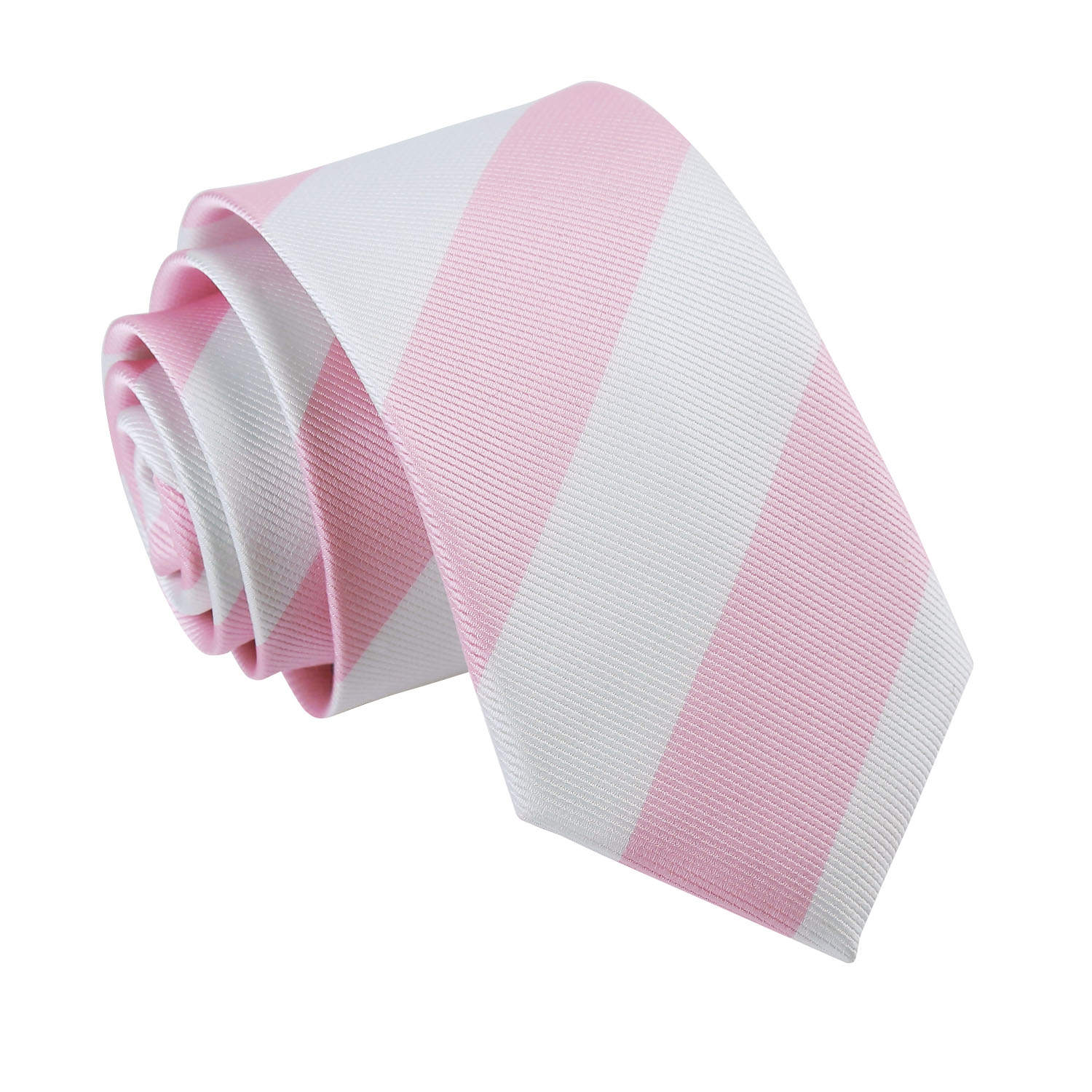 Striped Slim Tie - Hot Pink and Black - Well Dapper