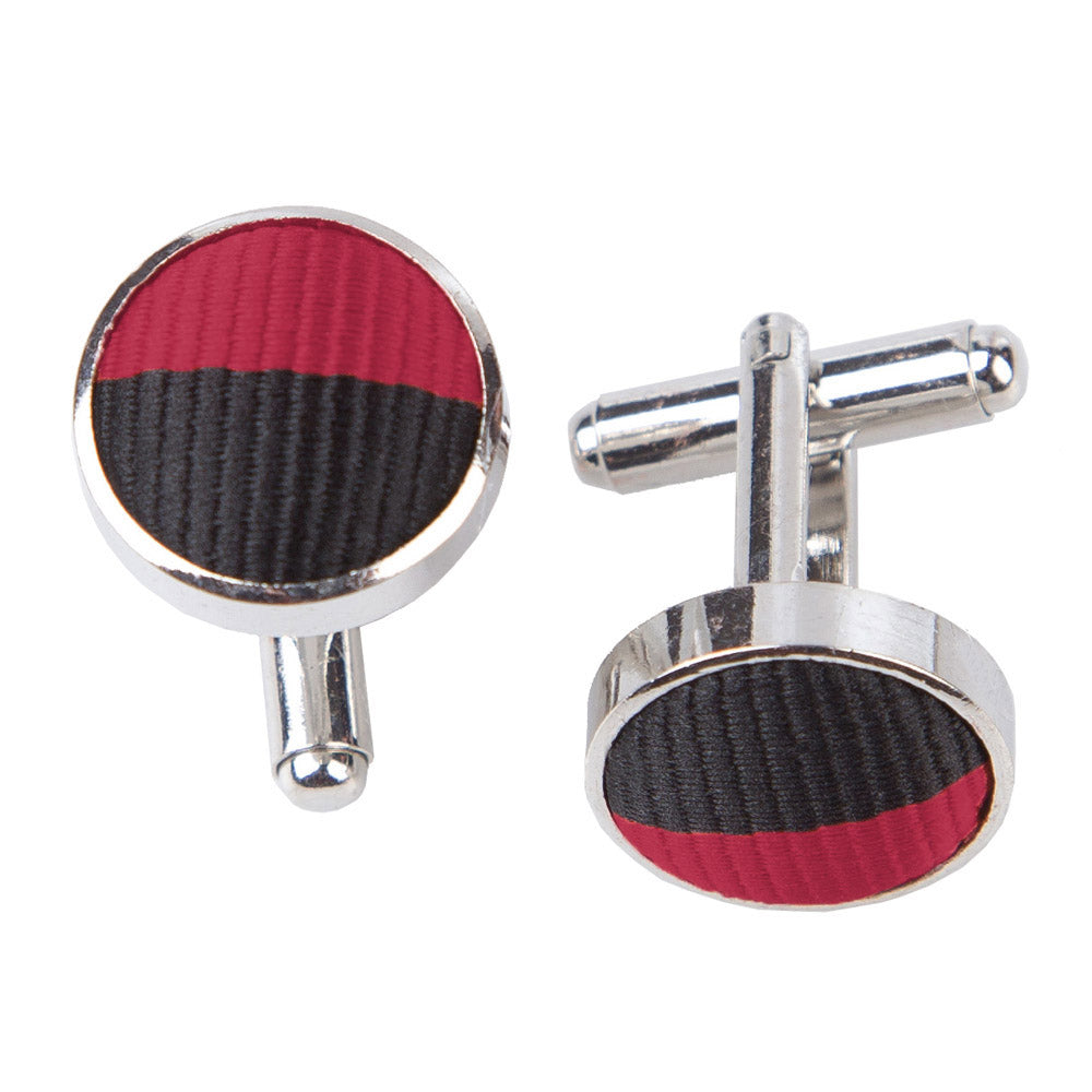 Striped Cufflinks - Royal Blue and White - Well Dapper