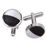 Striped Cufflinks - Navy and White - Well Dapper