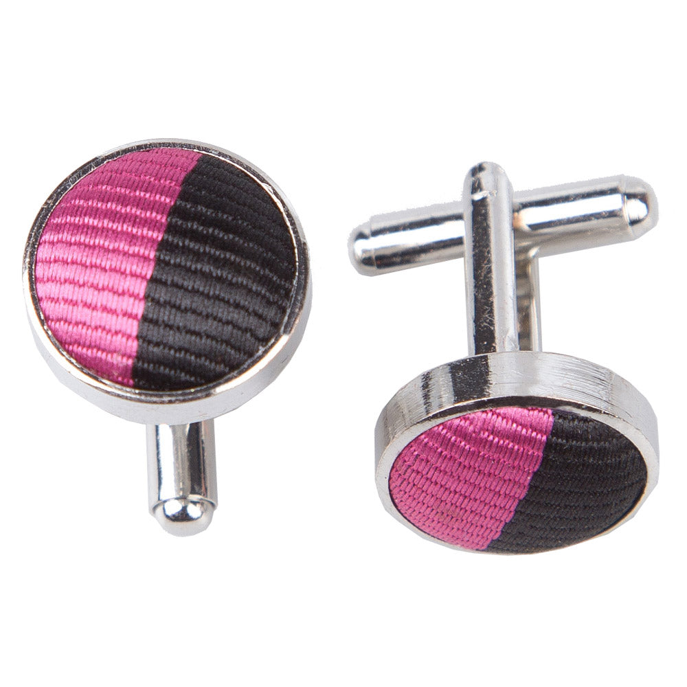 Striped Cufflinks - Royal Blue and White - Well Dapper