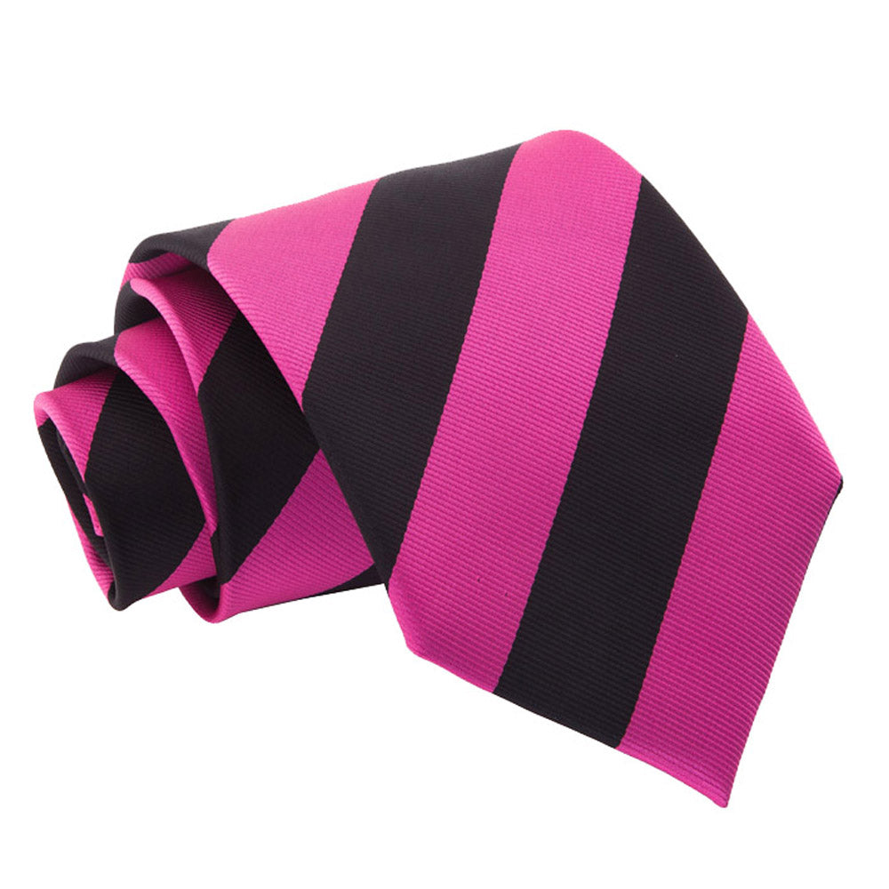 Hot Pink and Black Striped Classic Tie