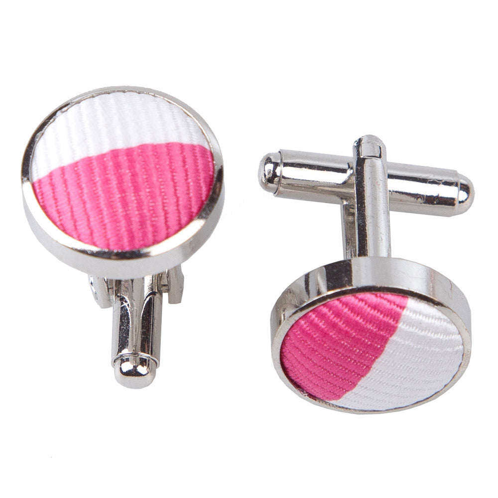 Striped Cufflinks - Burgundy and Black - Well Dapper