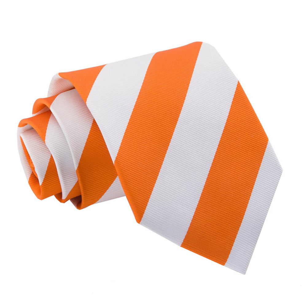 Orange and White Striped Classic Tie