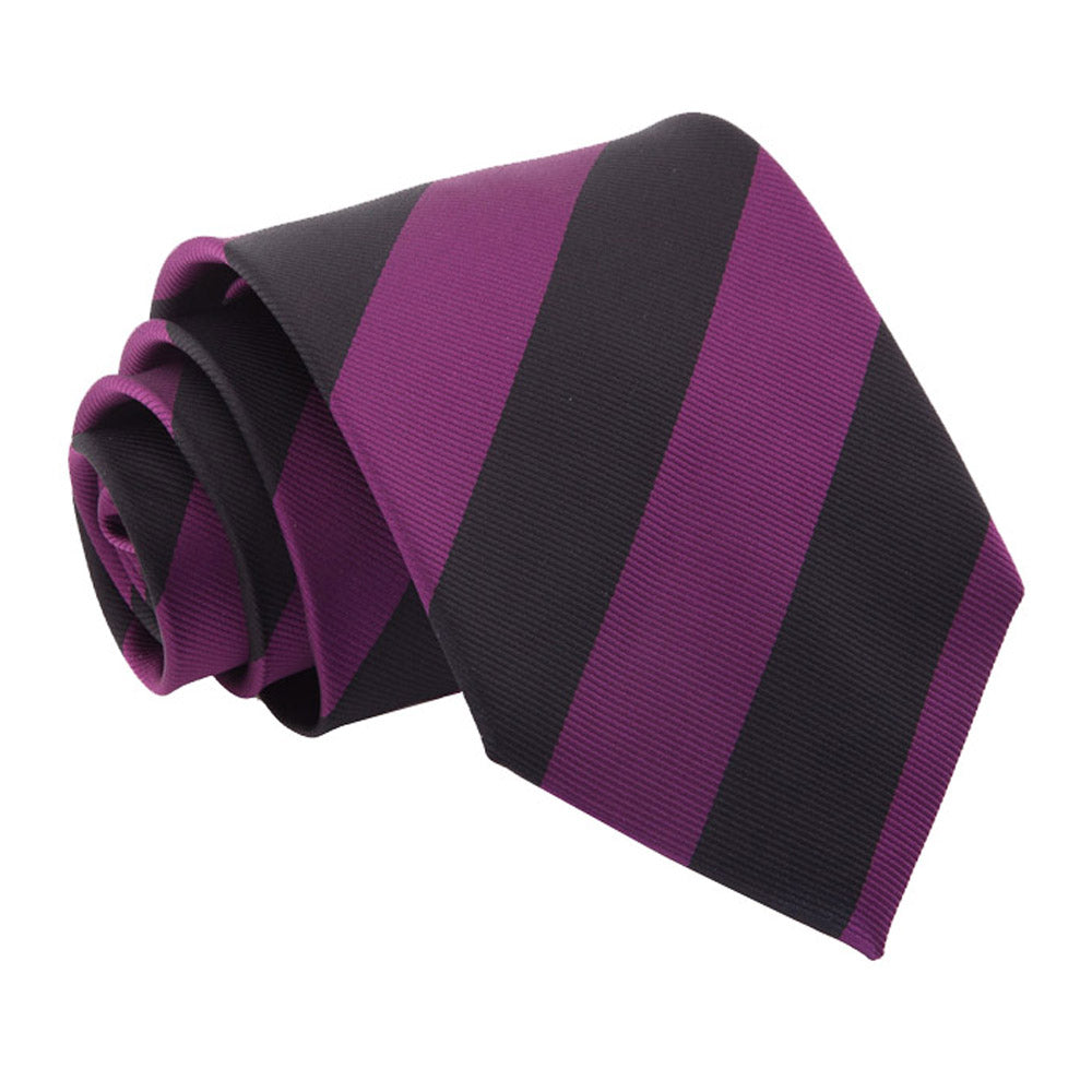 Striped Classic Tie - Hot Pink and White - Well Dapper