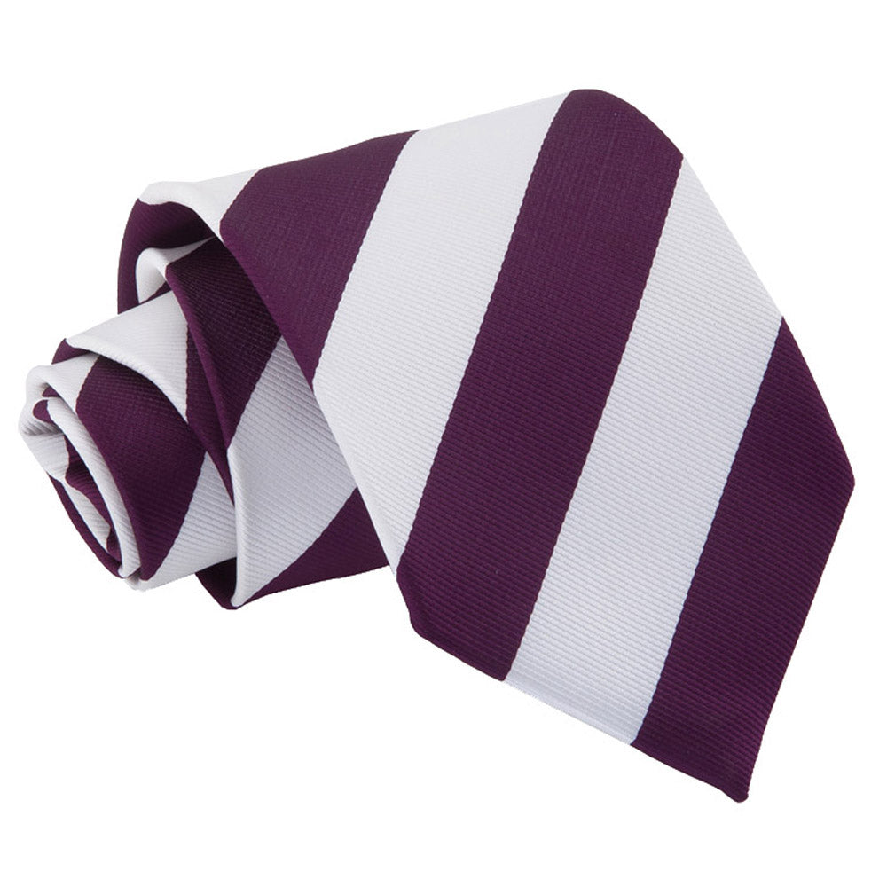 Purple and White Striped Classic Tie