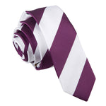 Striped Skinny Tie - Baby Pink and White - Well Dapper