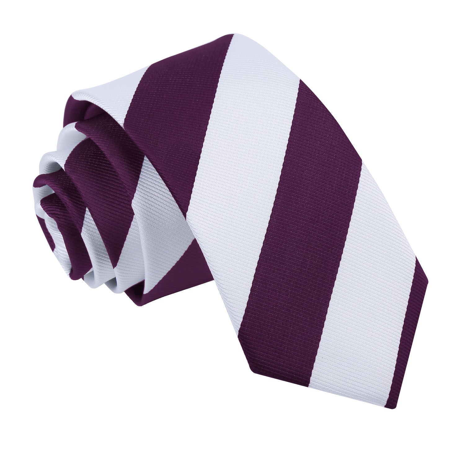 Striped Slim Tie - Royal Blue and White - Well Dapper