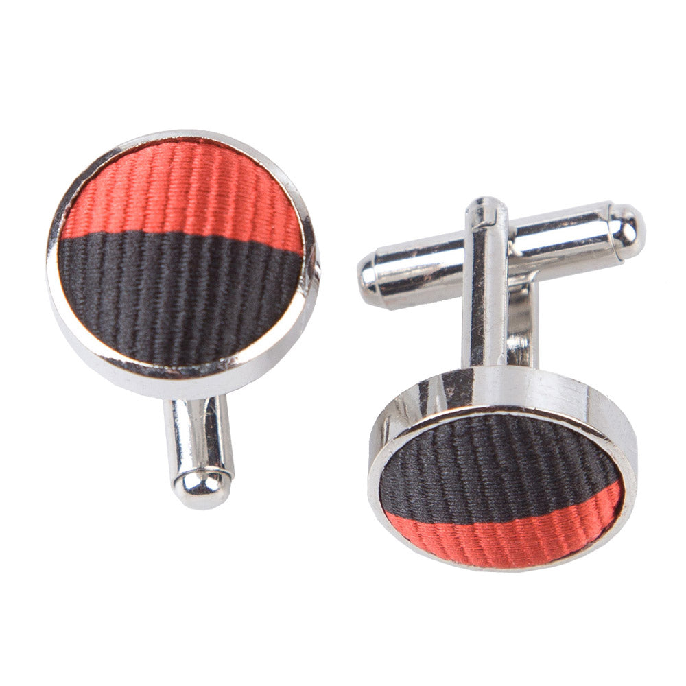 Striped Cufflinks - Royal Blue and White - Well Dapper