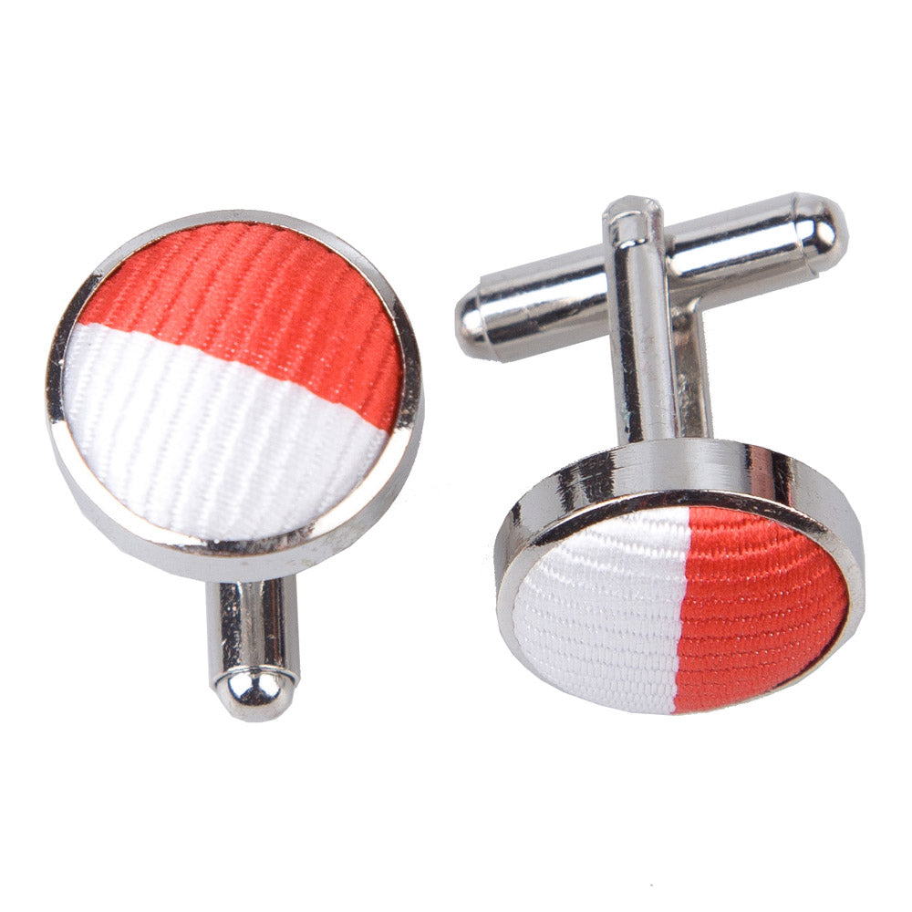 Striped Cufflinks - Navy and White - Well Dapper