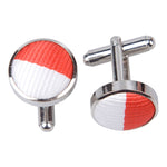 Striped Cufflinks - Royal Blue and Black - Well Dapper