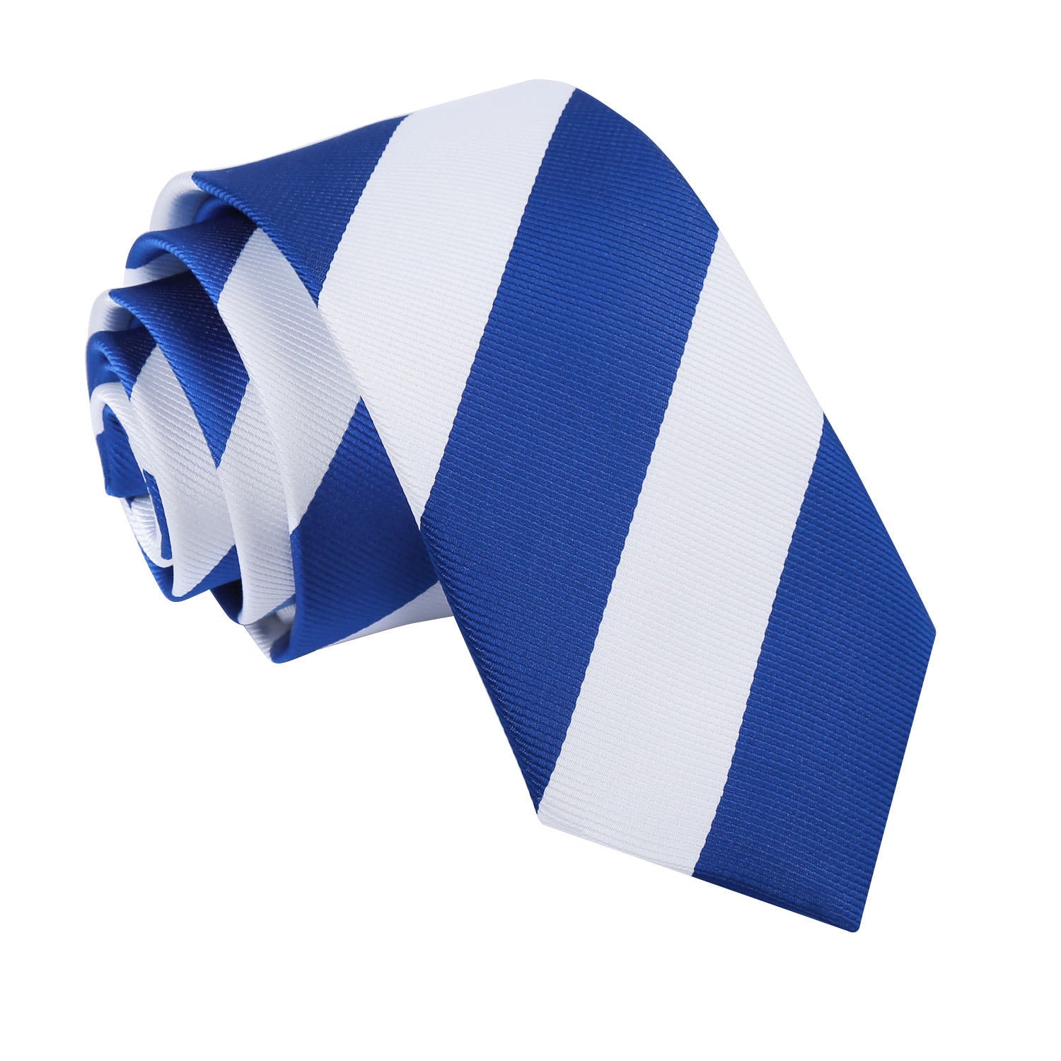 Striped Slim Tie - Royal Blue and Black - Well Dapper