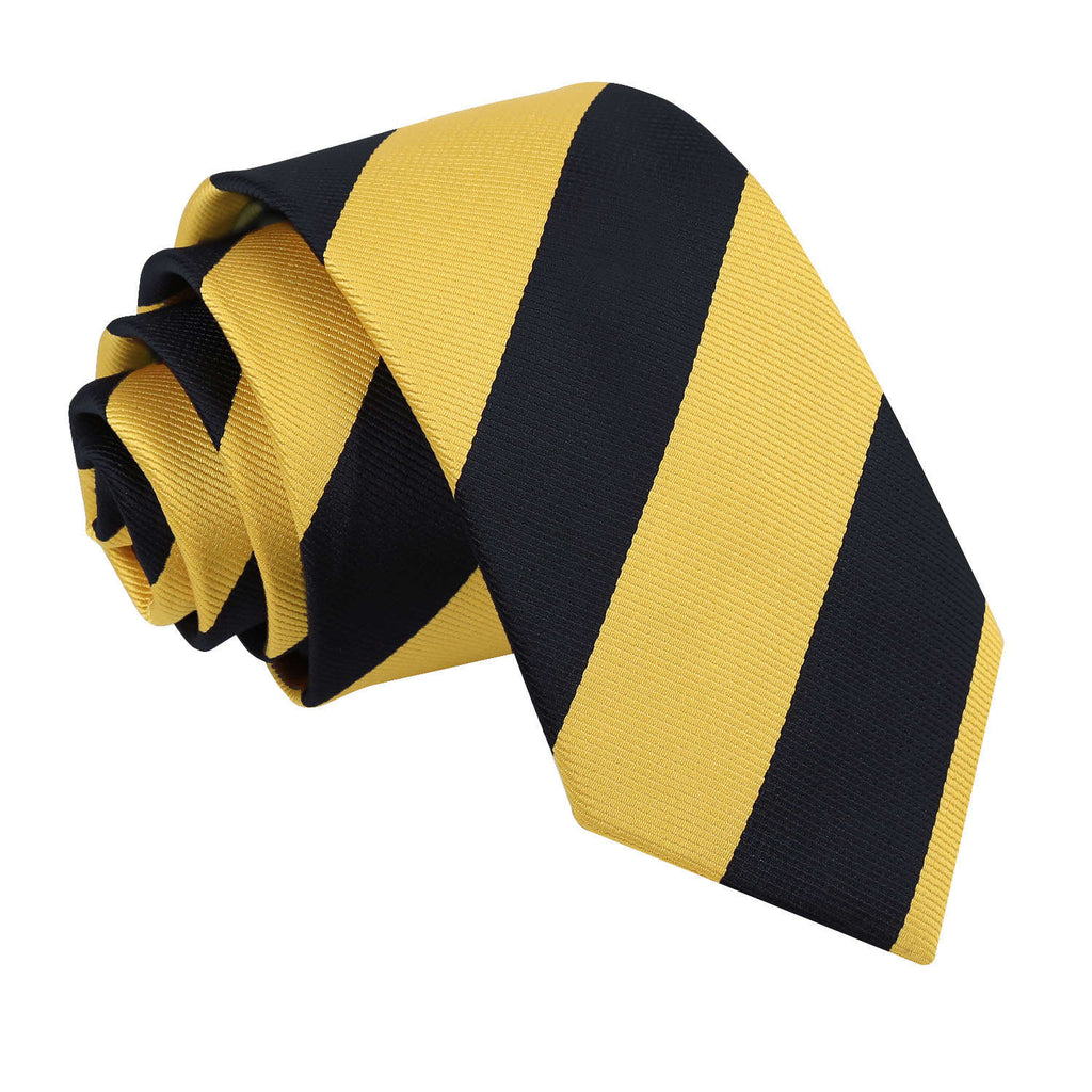 Yellow and Black Striped Slim Tie