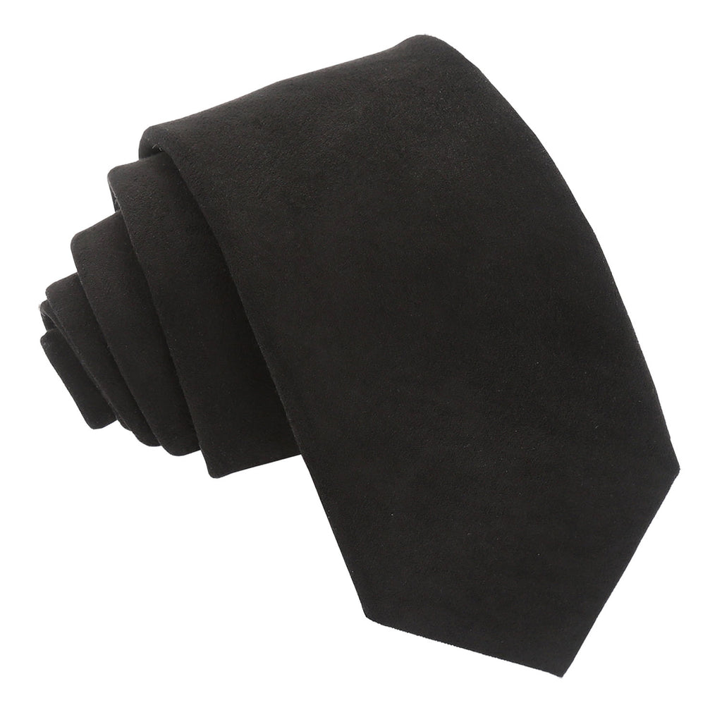 Black Suede Slim Tie