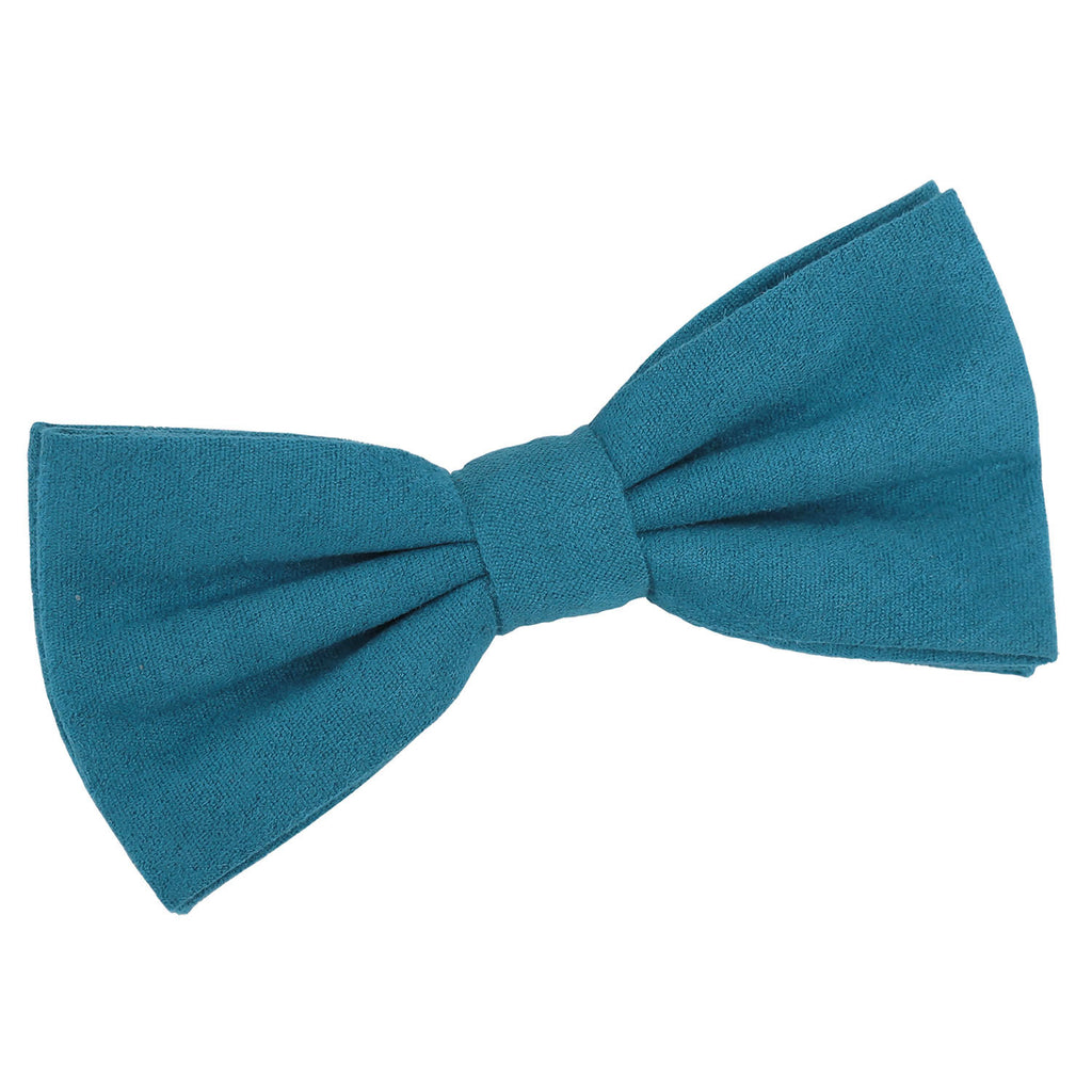 Cerulean Blue Suede Pre Tied Bow Tie