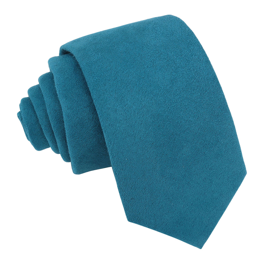 Cerulean Blue Suede Slim Tie