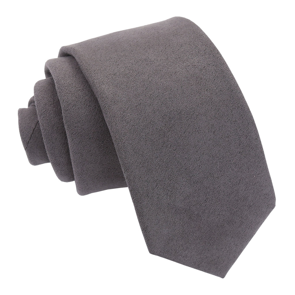 Charcoal Suede Slim Tie