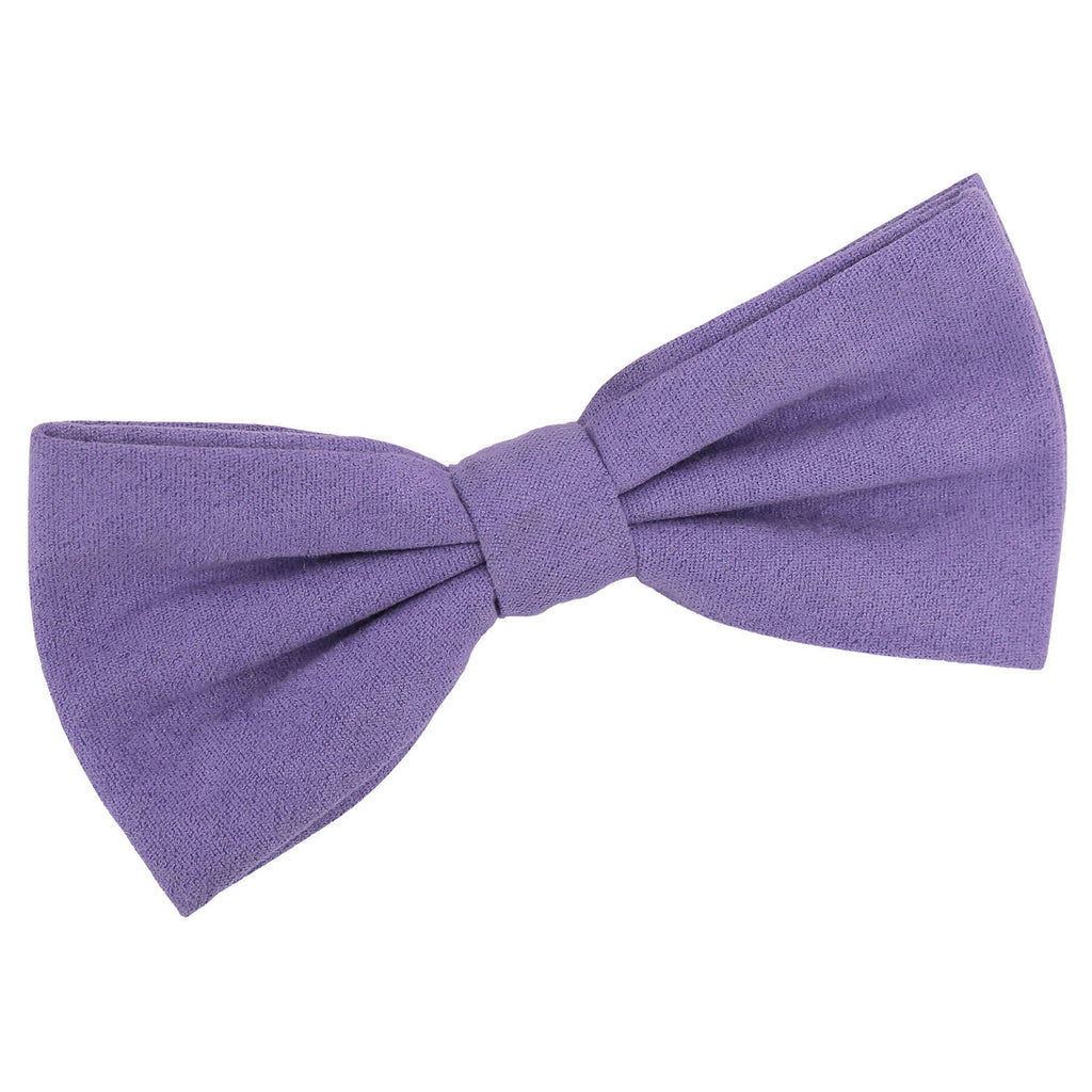 Dusty Lavender Suede Pre Tied Bow Tie