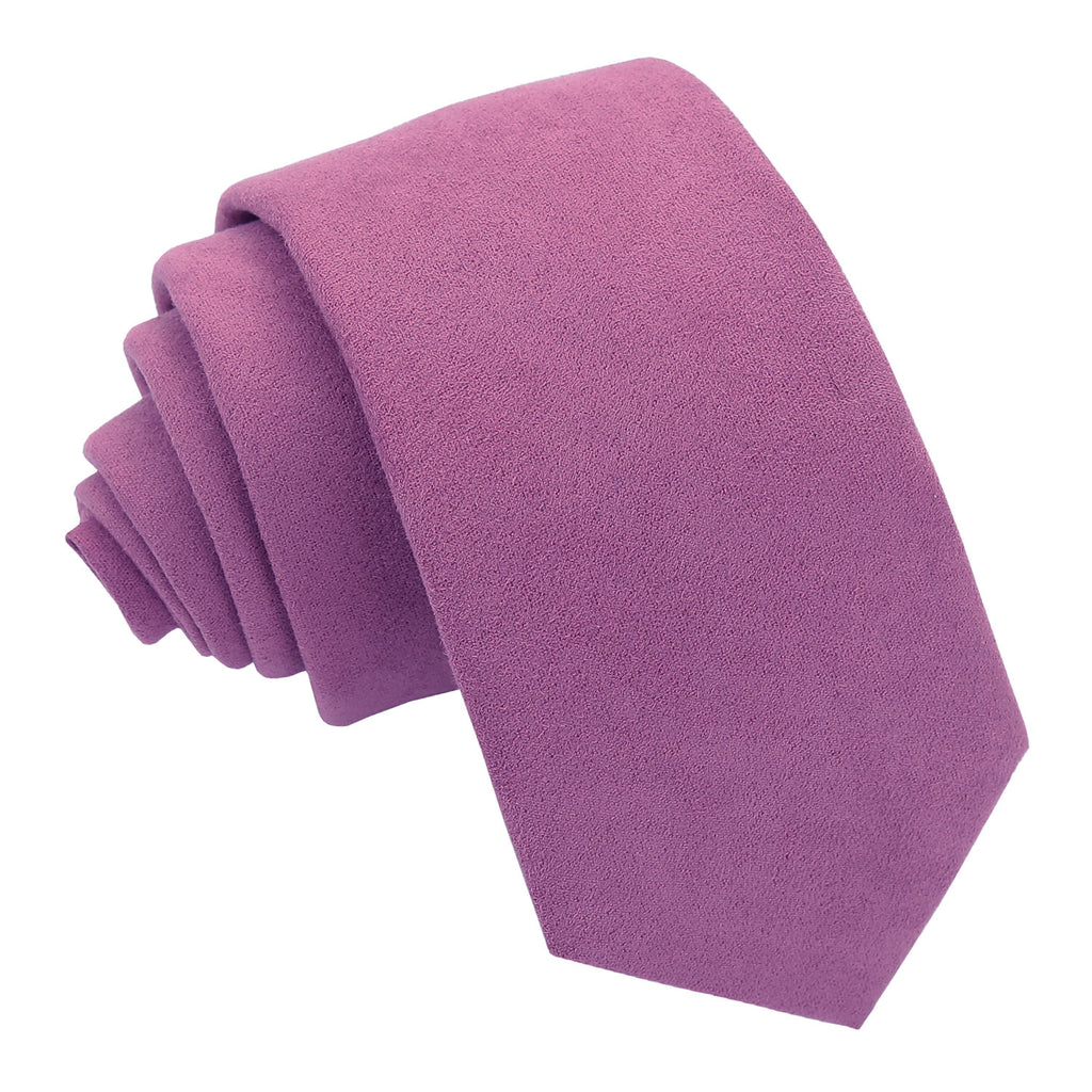 Dusty Rose Suede Slim Tie