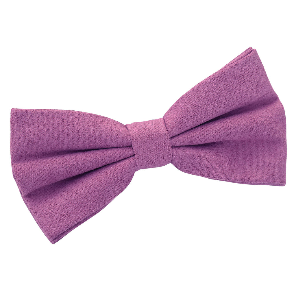 Dusty Rose Suede Pre Tied Bow Tie