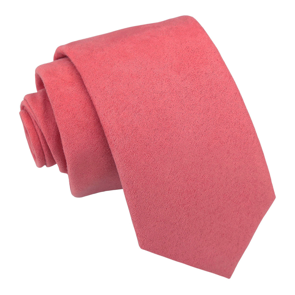 French Rose Suede Slim Tie