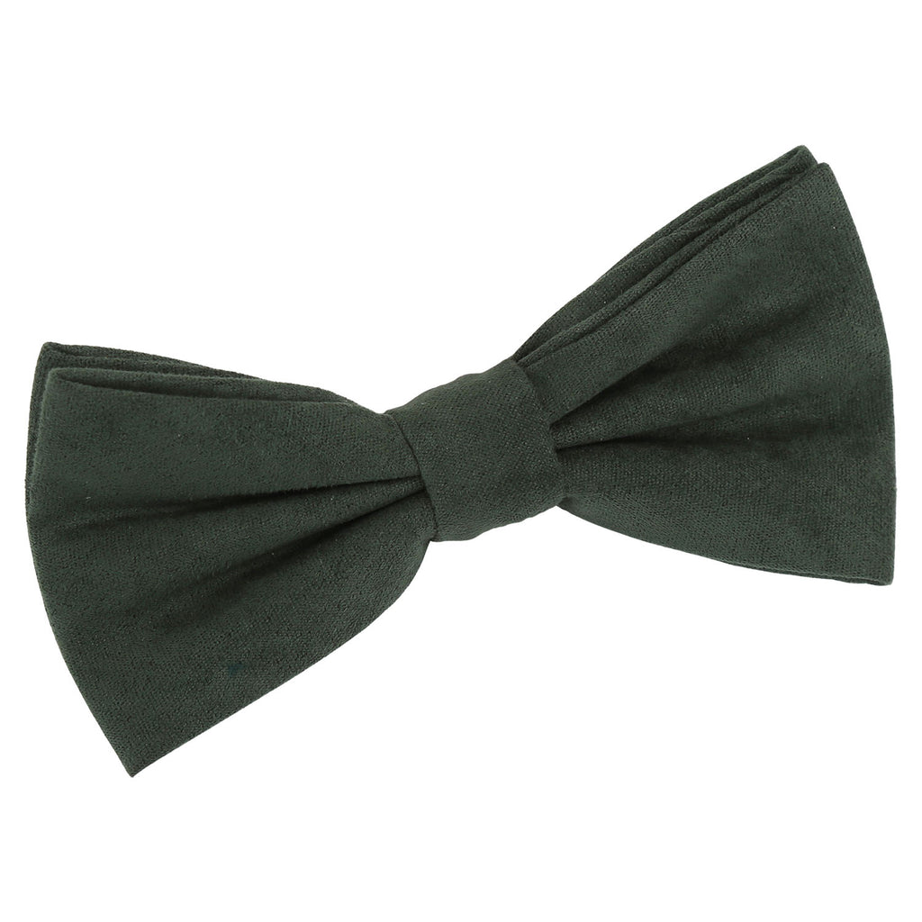 Hunter Green Suede Pre Tied Bow Tie