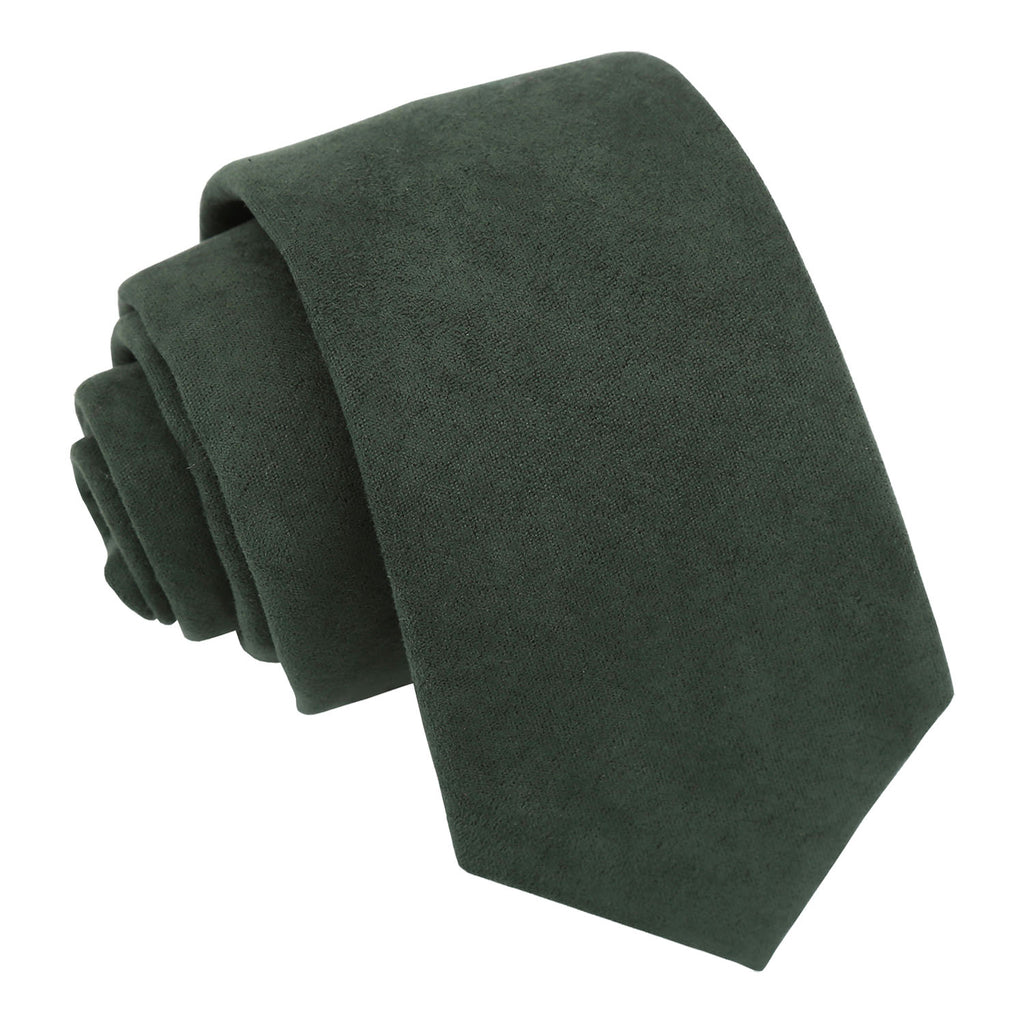 Hunter Green Suede Slim Tie