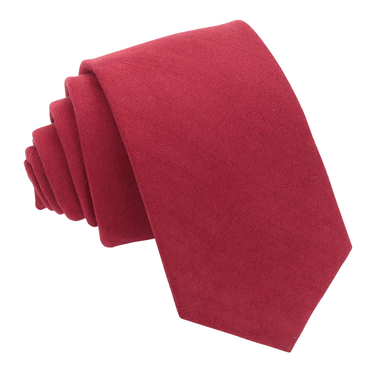 Suede Slim Tie - Red - Well Dapper