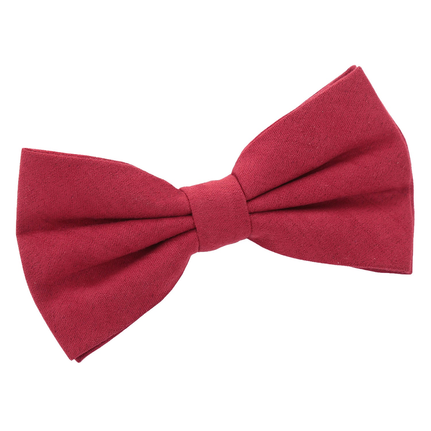 Maroon Suede Pre Tied Bow Tie