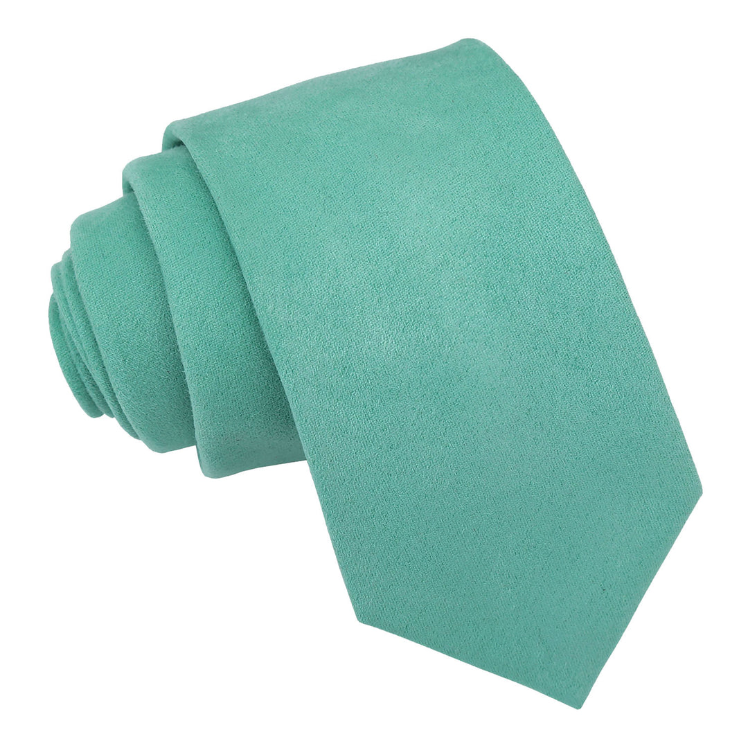 Suede Slim Tie - Hunter Green - Well Dapper