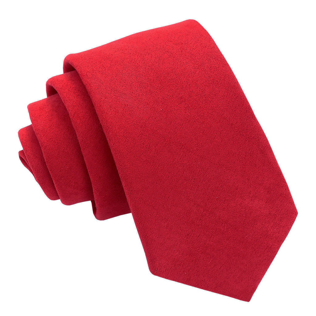 Red Suede Slim Tie