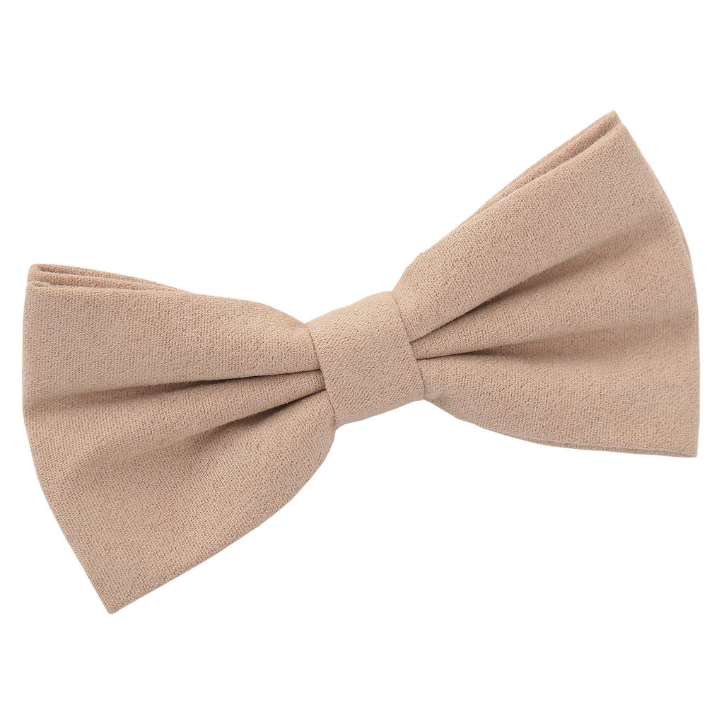 Tan Suede Pre Tied Bow Tie