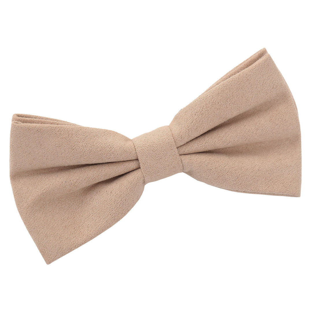 Tan Suede Pre Tied Bow Tie