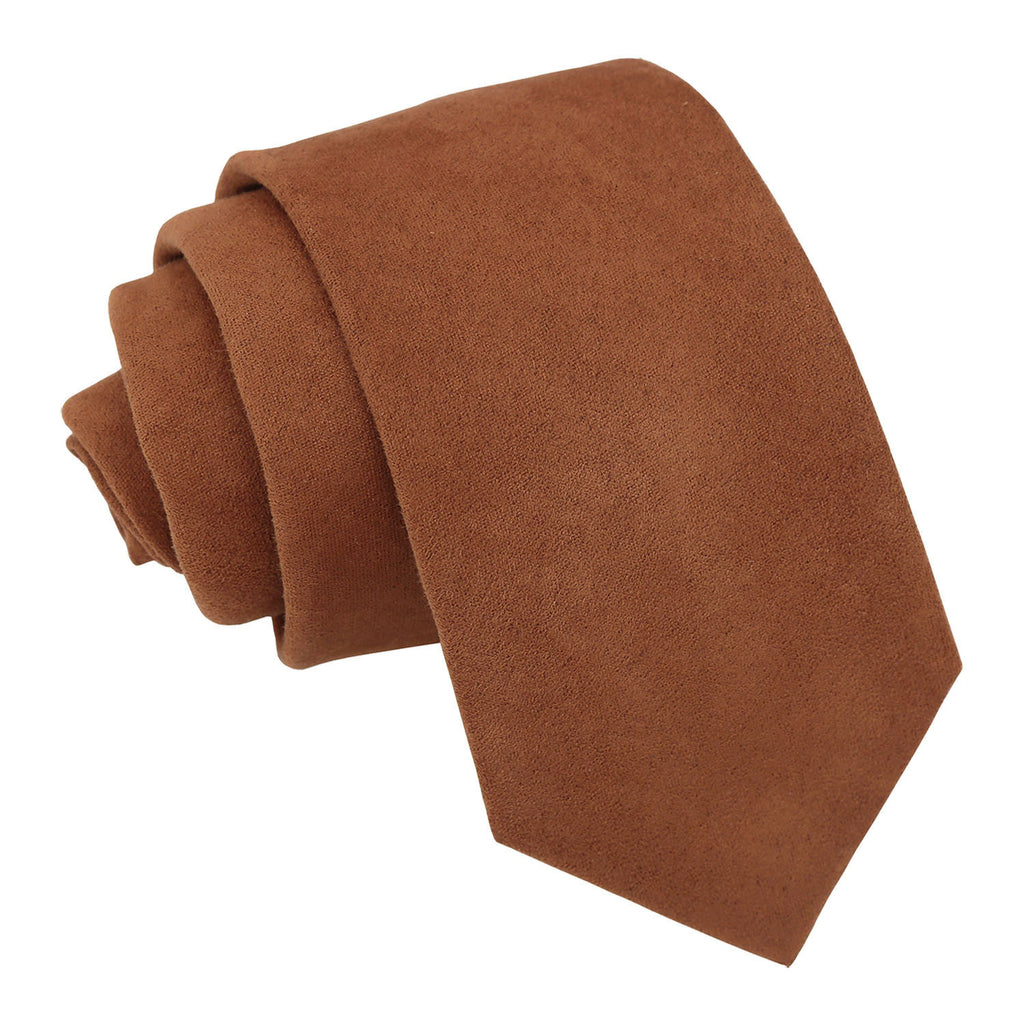 Toffee Brown Suede Slim Tie