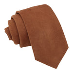 Suede Slim Tie - Brown - Well Dapper