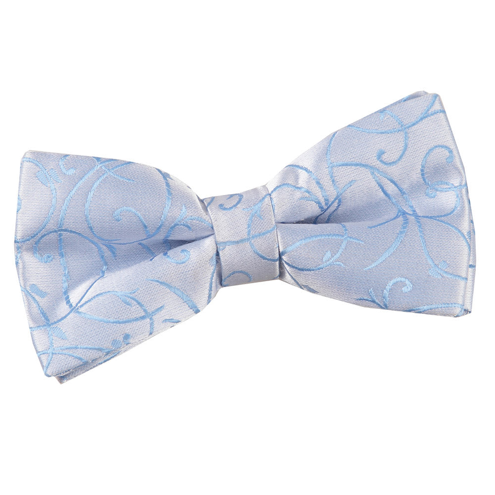 Baby Blue Swirl Pre Tied Bow Tie