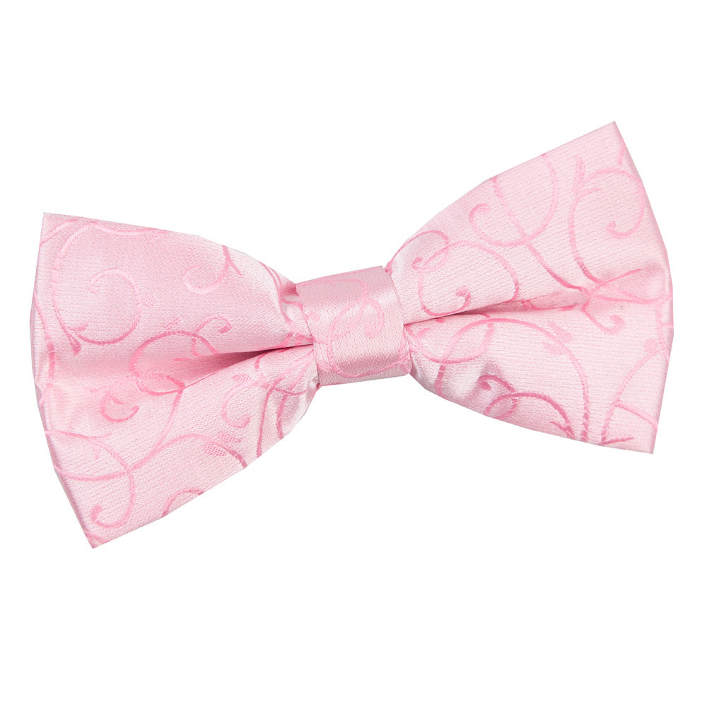 Baby Pink Swirl Pre Tied Bow Tie