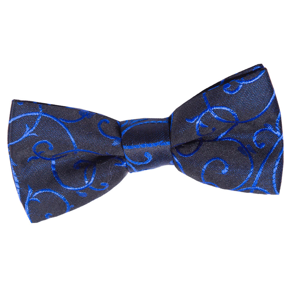 Boys Black and Blue Swirl Pre Tied Bow Tie