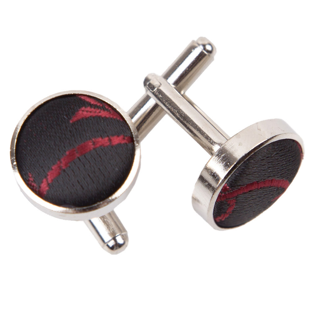 Black and Burgundy Swirl Cufflinks