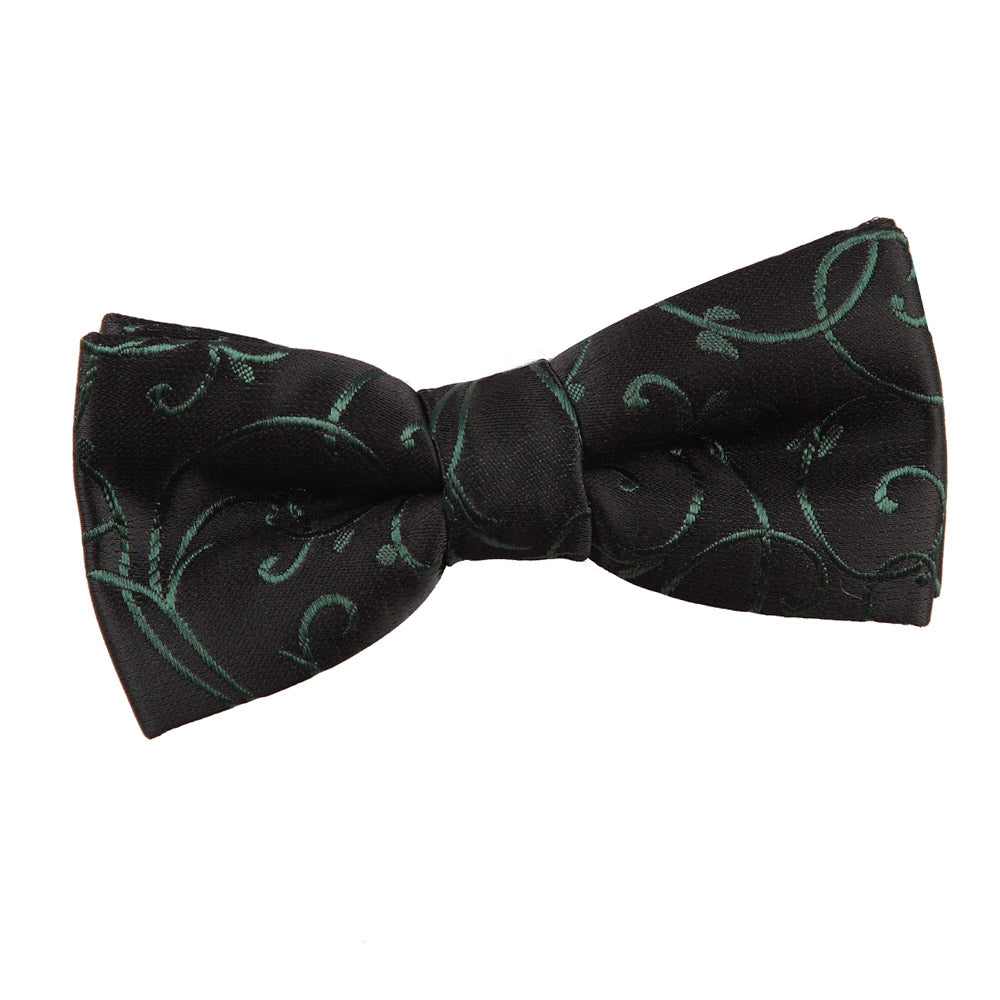 Boys Black and Green Swirl Pre Tied Bow Tie