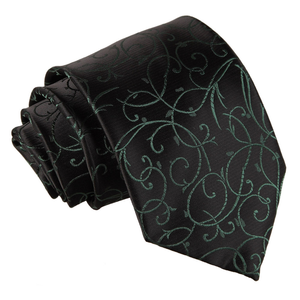 Swirl Classic Tie - Black - Well Dapper