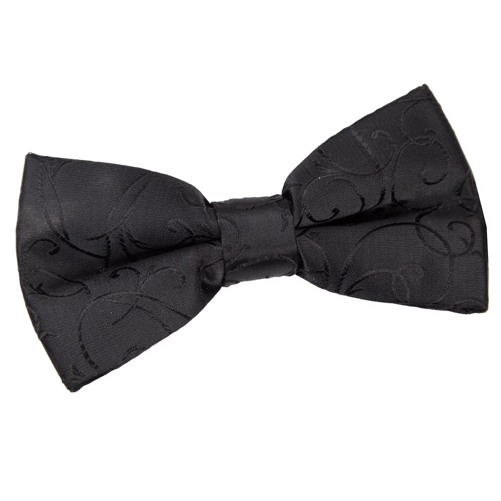 Swirl Pre-Tied Bow Tie - Black and Green - Well Dapper