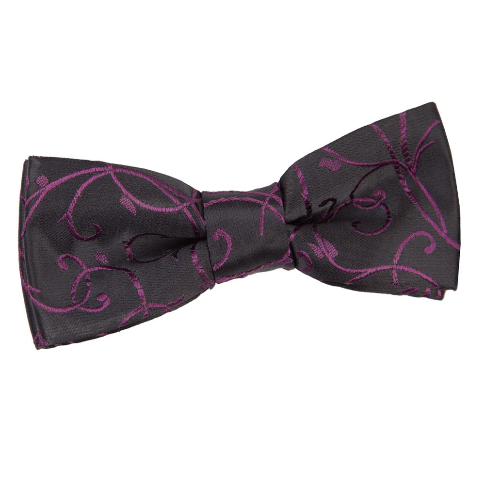 Boys Black and Purple Swirl Pre Tied Bow Tie