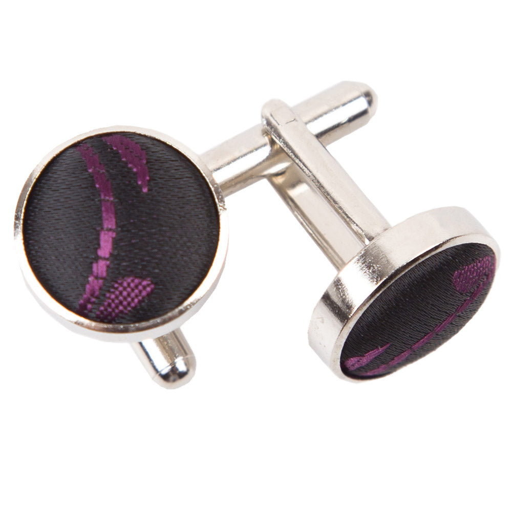 Swirl Cufflinks - Black and Green - Well Dapper